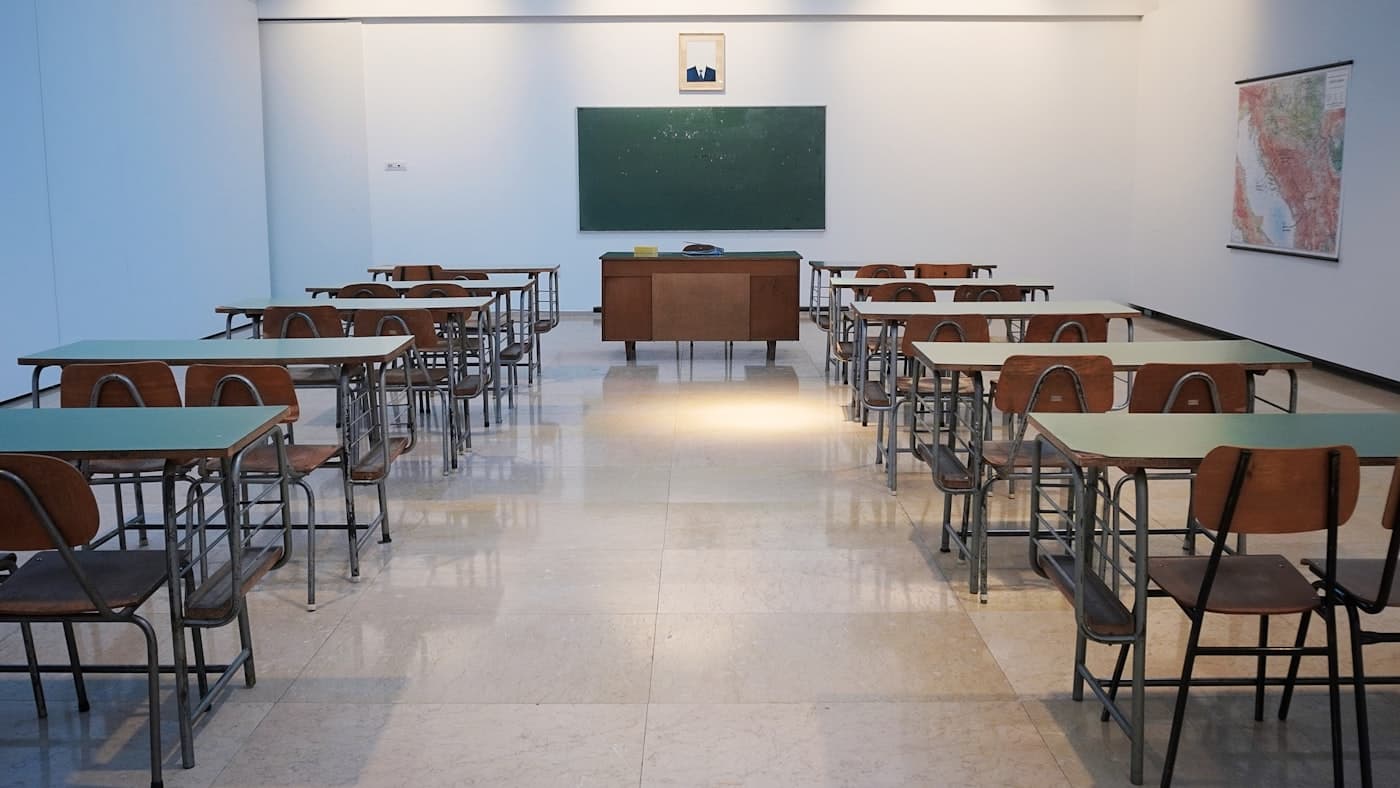 School classroom using digital assessment tools