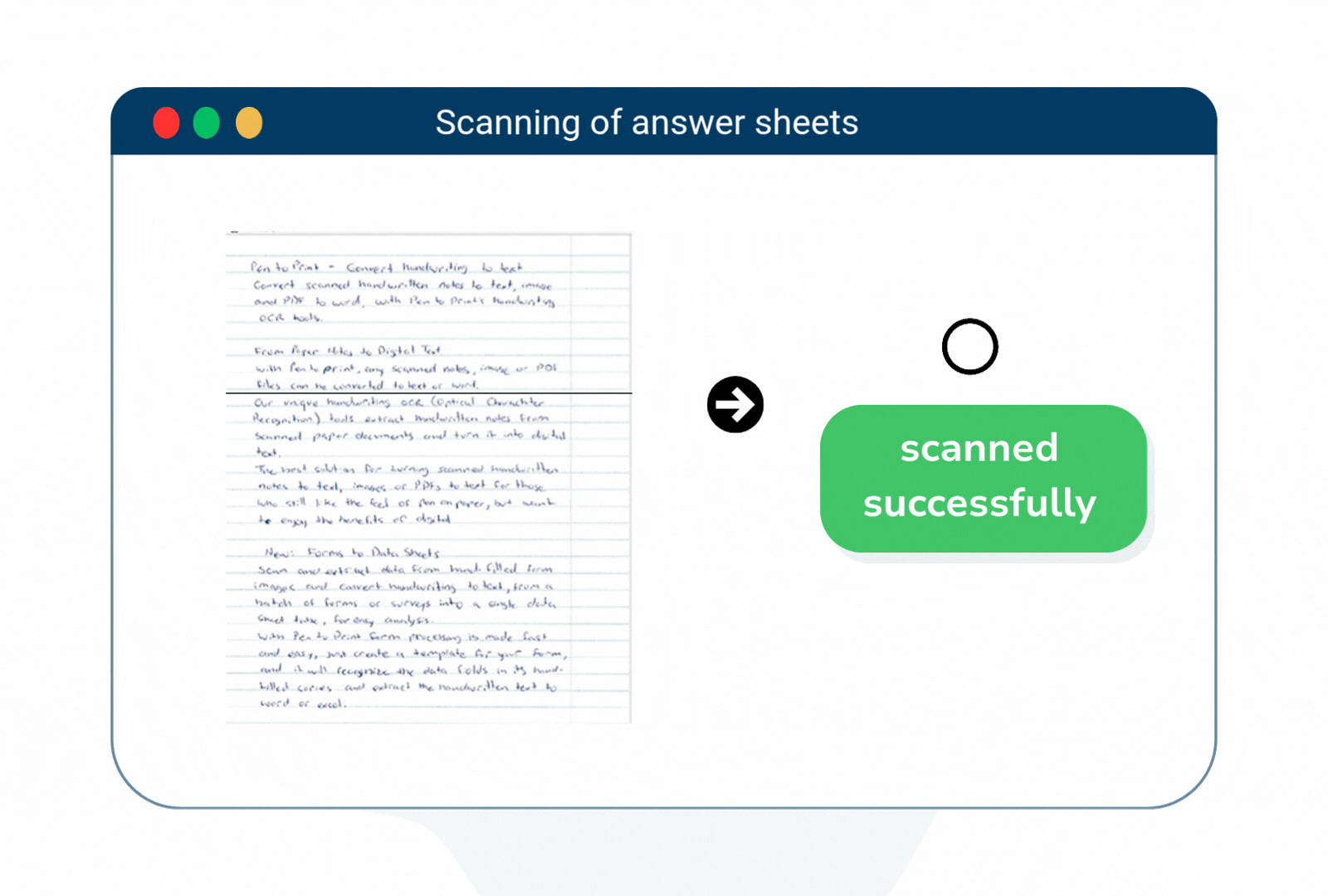 ReadX on-screen marking process — scanning answer sheets to digital evaluation